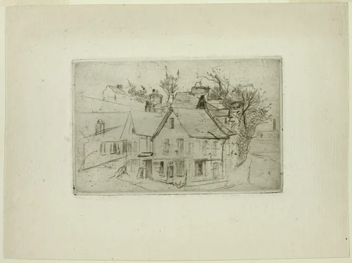 Street Corner in a Village by Henri-Emile Lessore, print, 1850-1895
