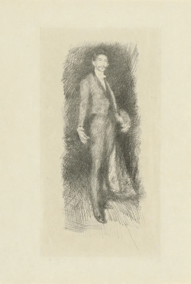 Portret van Robert de Montesquion by James Abbott McNeill Whistler, print, 1895