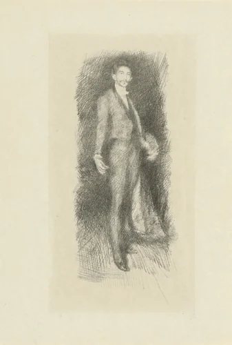 Portret van Robert de Montesquion by James Abbott McNeill Whistler, print, 1895