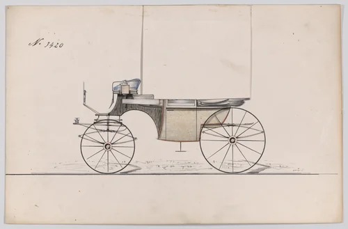 Design for Landaulet, no. 3420 by Brewster & Co., drawing, 1878