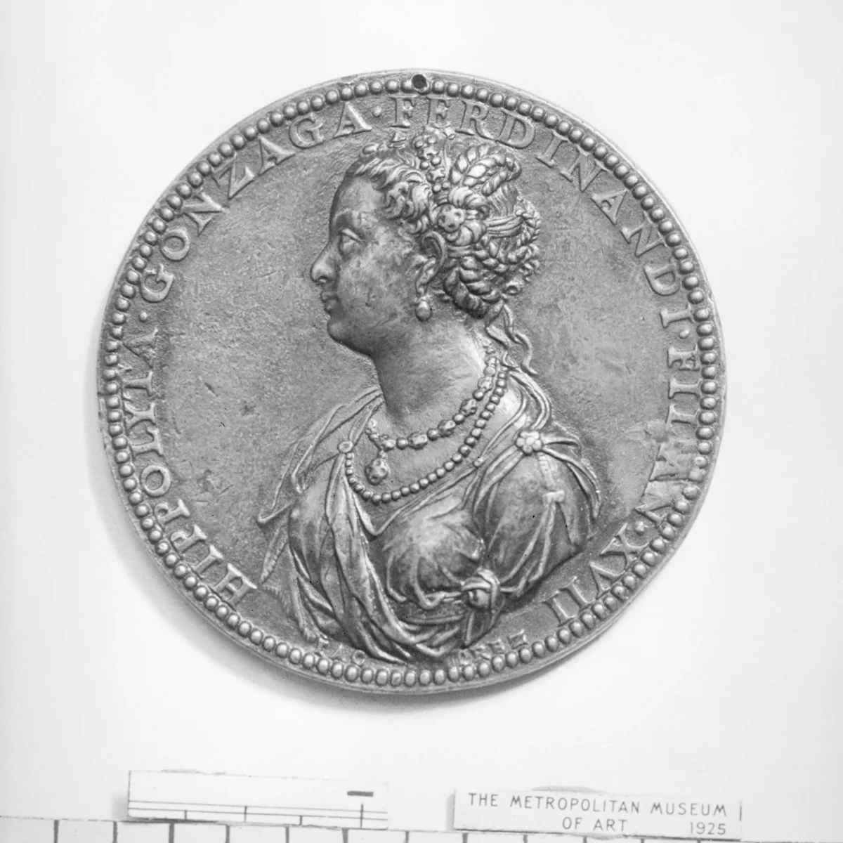 Ippolita Gonzaga (1535–1563), at the age of 17 by Jacopo Nizolla, metalwork, 1552-1553