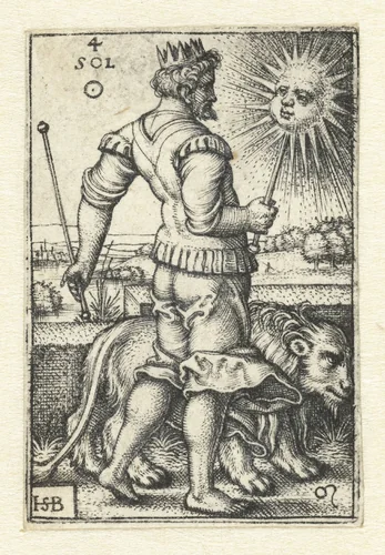 Apollo (Sol) met sterrenbeeld Leeuw by Unknown, print, 1539
