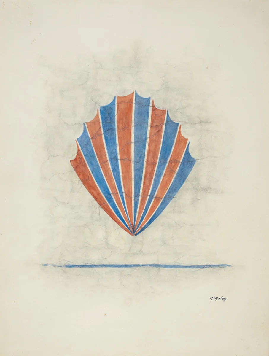 Restoration Drawing: Wall Painting by William McAuley, index of american design, 1938