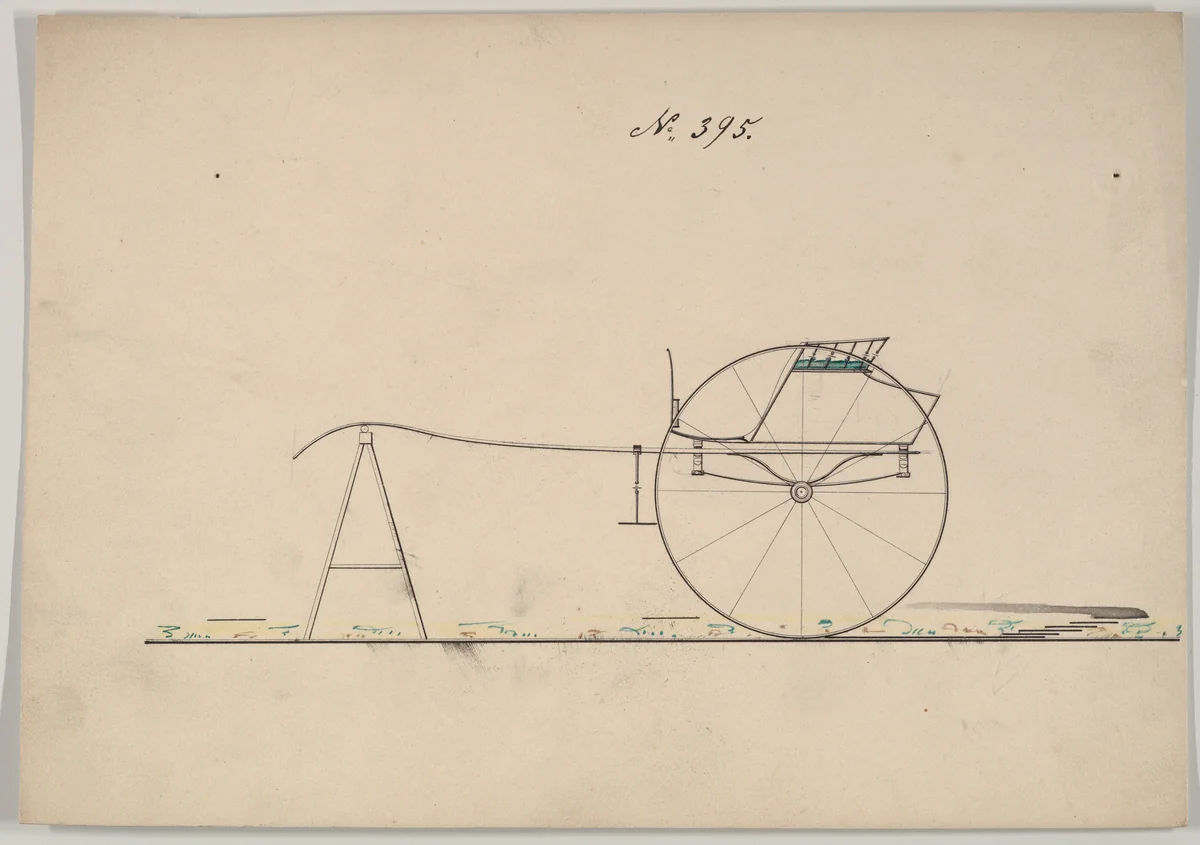 Bradford Cart #395 by Brewster & Co., drawing, 1850-1865