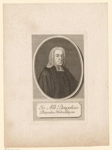 Portret van Johann Albrecht Bengel by Johann Martin Bernigeroth, print, 1742