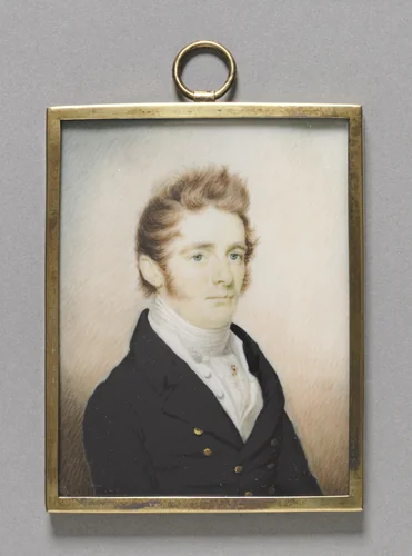 Portrait of a Man with a Hairlip by Anson Dickinson, painting, 1820-1823