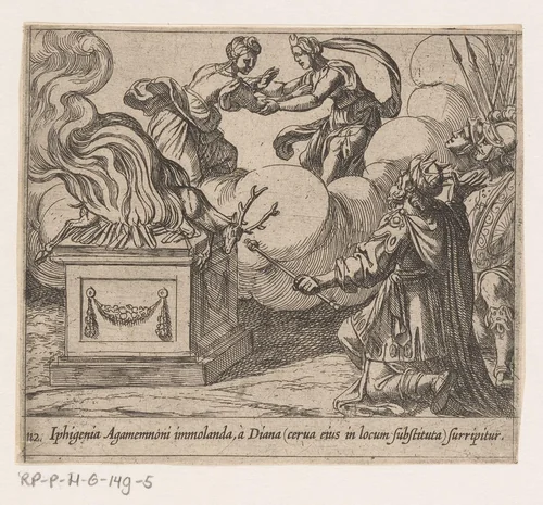 Agamemnon offert Iphigenia by Antonio Tempesta, print, 1606-1638
