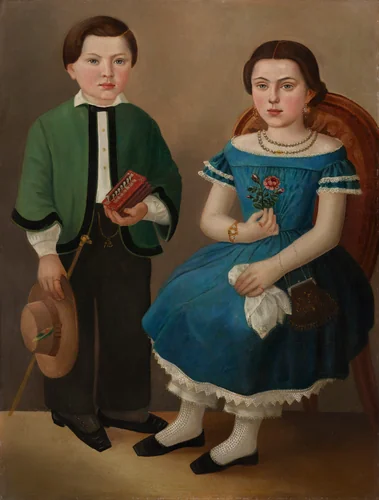 Boy and Girl by American 19th Century, painting, 1850
