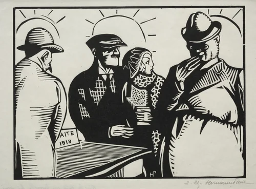 It is the Table on Which the Treaty of Versailles was Signed by Hermann Paul, print, 1919