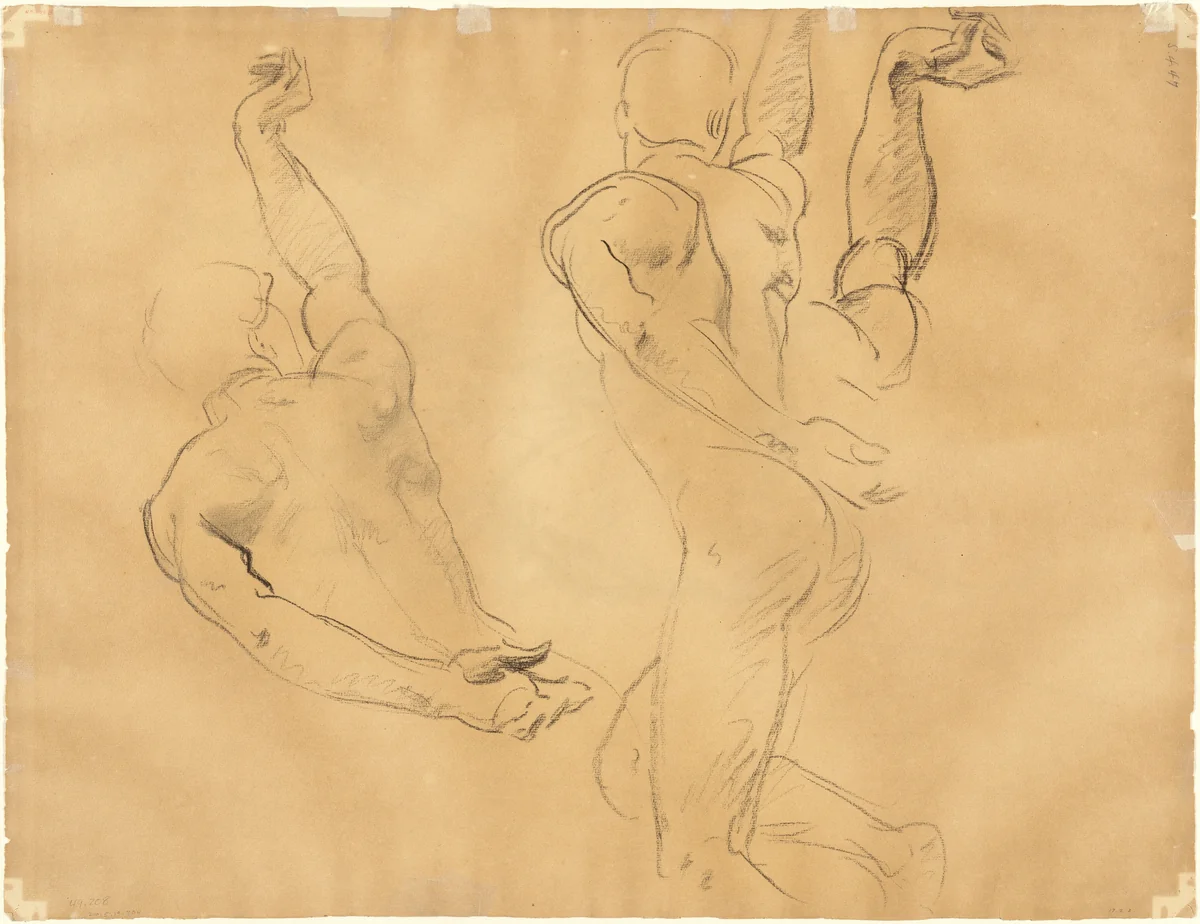 Studies of Male Nudes [verso] by John Singer Sargent, drawing, 1918-1919