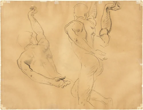 Studies of Male Nudes [verso] by John Singer Sargent, drawing, 1918-1919