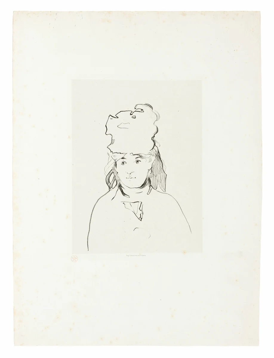 Berthe Morisot in Silhouette by Édouard Manet, print, 1872-1874