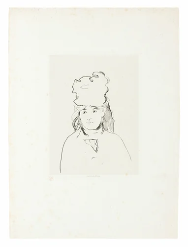 Berthe Morisot in Silhouette by Édouard Manet, print, 1872-1874
