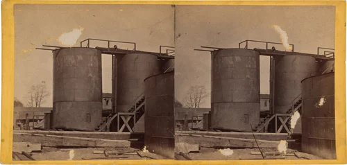 Crude Oil Tanks, Clark & Sumner, Standard Petroleum Refinery, Pittsburg, Pennsylvania by Thomas H. Johnson, photograph, 1860-1870