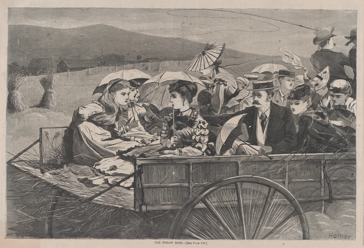 The Straw Ride (from "Harper's Bazar," Vol. II) by Winslow Homer, print, 1869