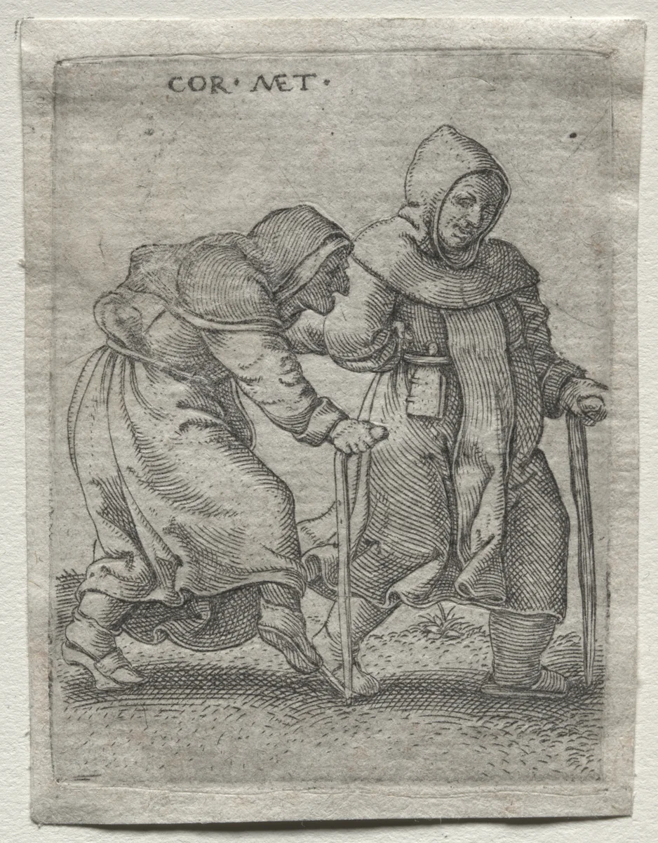 Dancing Cripples by Cornelis Massys, print, 1528-1548