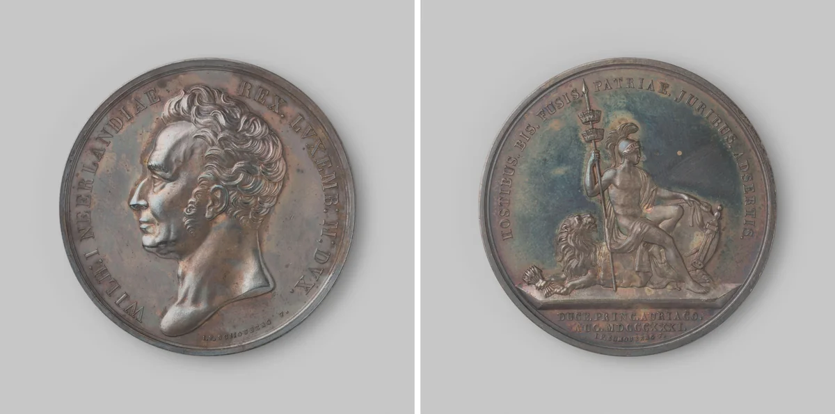 Op het innemen van Hasselt en Leuven door de kroonprins der Nederlanden by Johannis Petrus Schouberg, metalwork, 1831