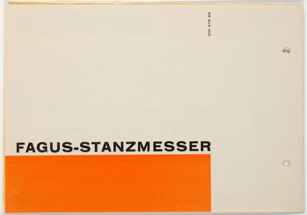 Fagus Stanzmesser by Herbert Bayer, design, 1923