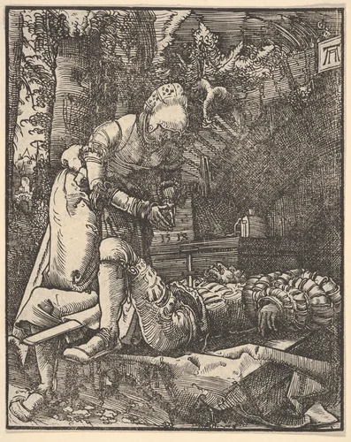 Pyramus and Thisbe by Albrecht Altdorfer, print, 1518