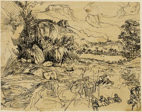 Advance Guard by Rodolphe Bresdin, drawing, 1845-1885