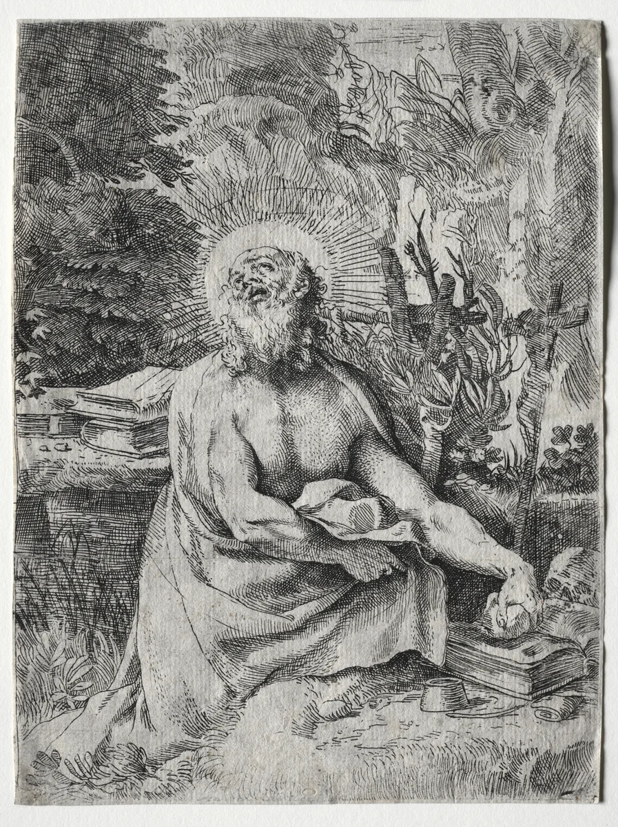 St. Jerome by Annibale Carracci, print, 1586-1596