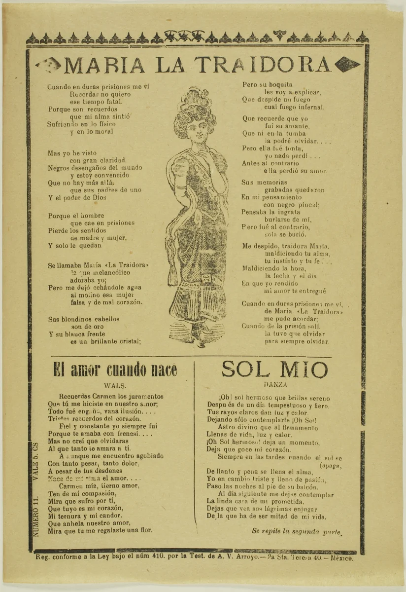 Maria the Traitor by José Guadalupe Posada, print, 1871-1913
