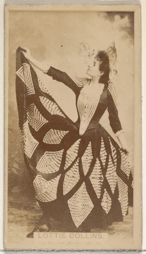 Lottie Collins, from the Actors and Actresses series (N45, Type 8) for Virginia Brights Cigarettes by Allen & Ginter, photograph, 1885-1891