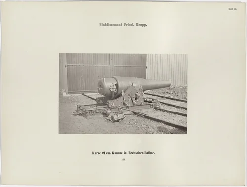 Kurze 21 cm. Kanone in Breitseiten-Laffete by Hugo van Werden, photograph, 1869