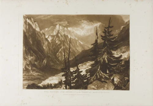 The Source of the Arveron, plate 60 from Liber Studiorum by Joseph Mallord William Turner, print, 1816