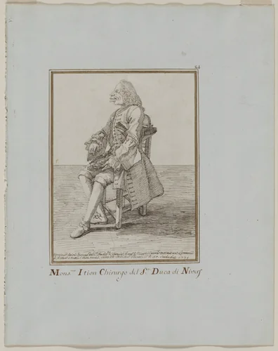 Monsieur Ition Chirurgo del sre. Duca di Nivers by Pier Leone Ghezzi, drawing, 1749
