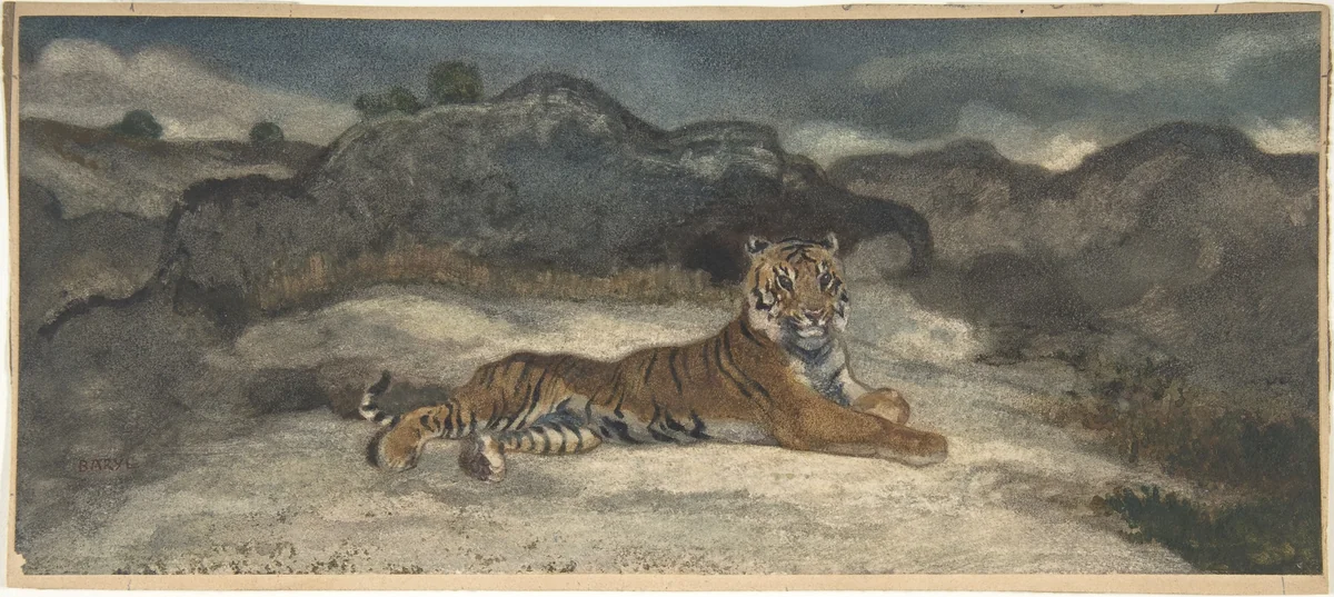 Royal Tiger by Antoine-Louis Barye, drawing, 1810-1875