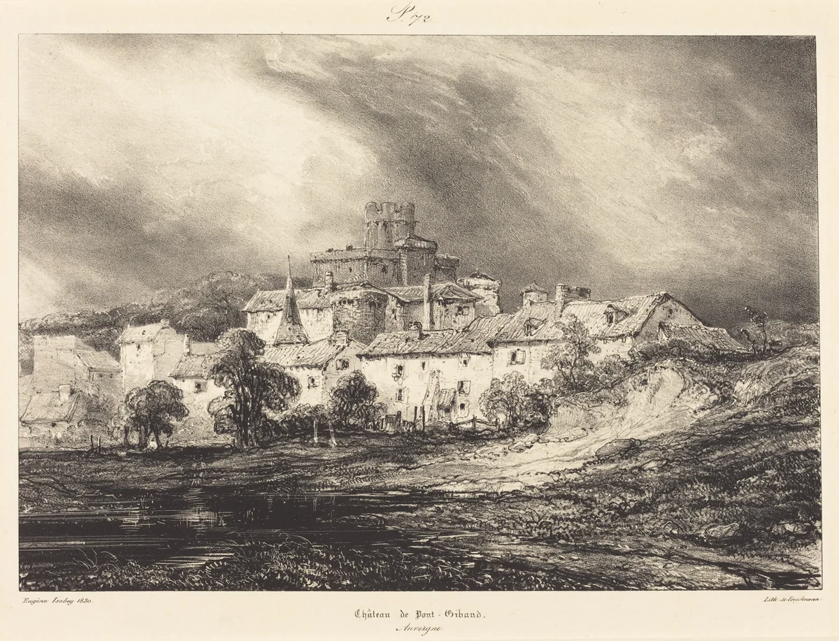 Château de Pont-Gibaud by Eugène Isabey, print, 1803-1886
