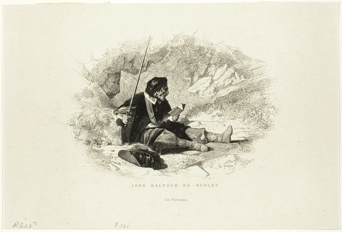 John Balfour de Burley - Les Puritains by Charles-Émile Jacque, print, 1833-1894