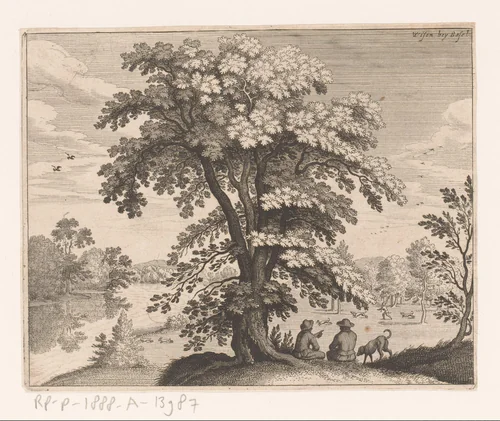 Konijnenjacht bij Bazel by Matthäus Merian, print, 1625