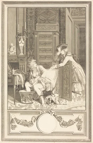 Le bain des pieds (The Foot-Bath) by Antoine Cosme Giraud, print, 1810