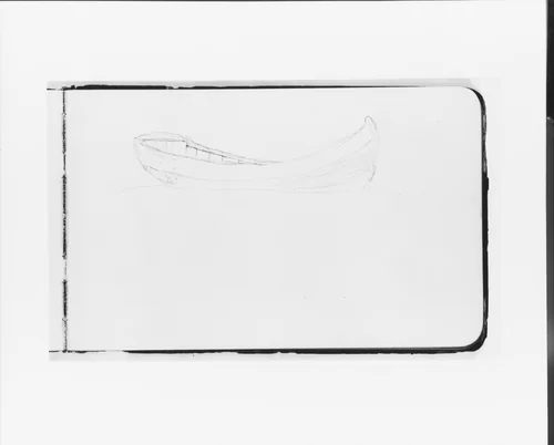 Rowboat (from Sketchbook) by Albert Bierstadt, artwork, 1891