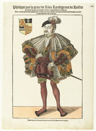 Portret van Filips van Hessen by Hans Liefrinck, print, 1539-1547