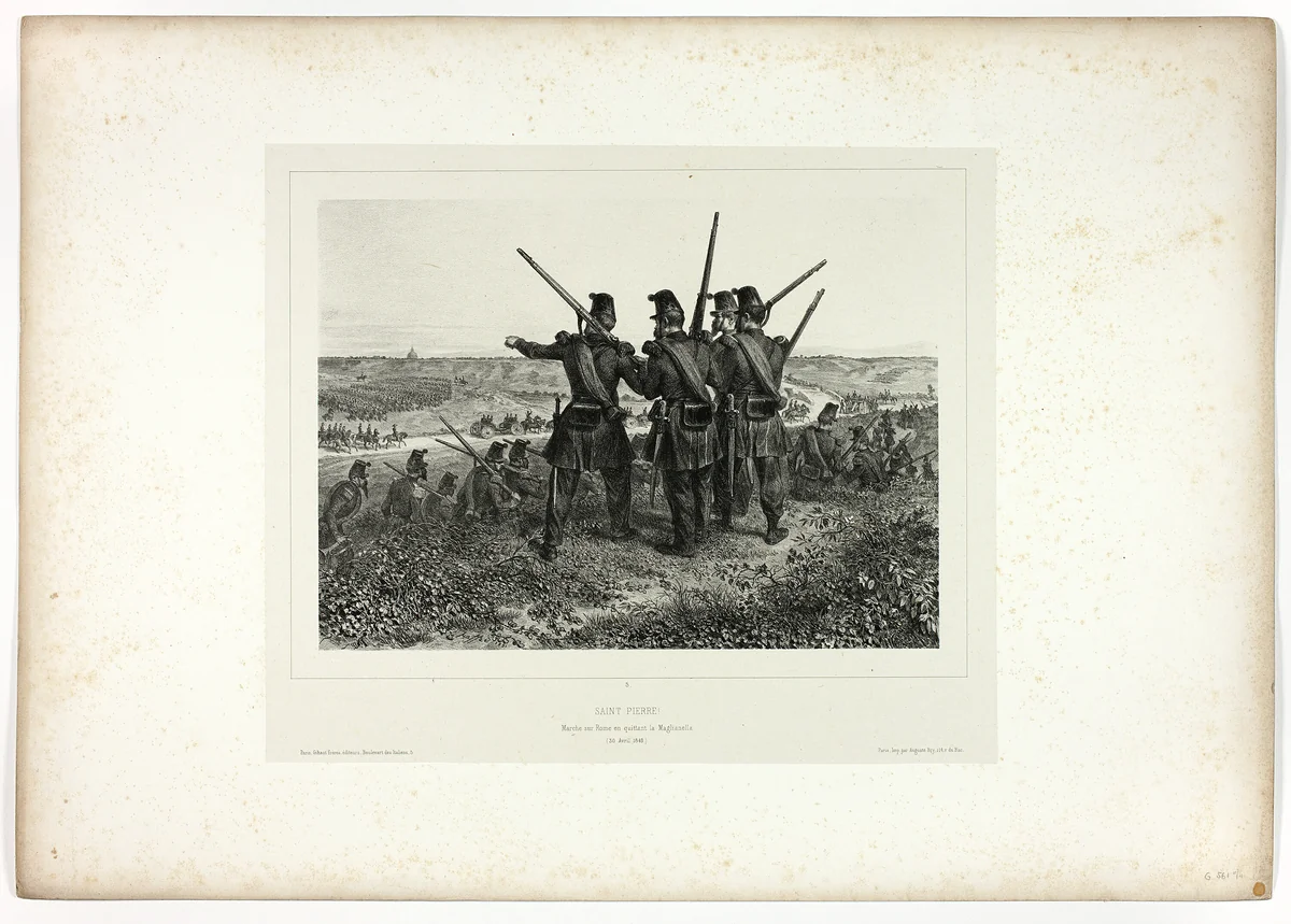 Saint Peter!, from Souvenirs d’Italie: Expédition de Rome by Denis Auguste Marie Raffet, print, 1851