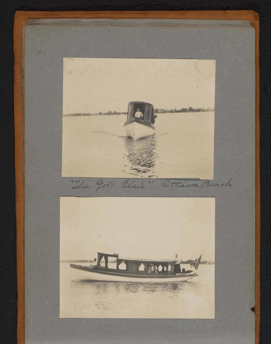 Salonboot "The Gold Elsie" te water bij Ottawa Beach, Michigan by Jan van der Mey, book, 1902