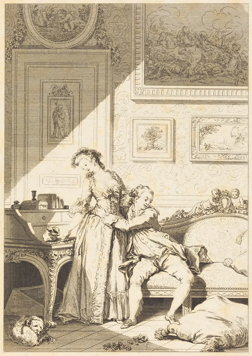 A femme avare galant escroc by Jacques Aliamet; Antoine-Jean Duclos; Jean Honoré Fragonard, print, 1726-1788