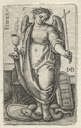 The Knowledge of God and the Seven Cardinal Virtues: Fidelity - Fides by Hans Sebald Beham, print