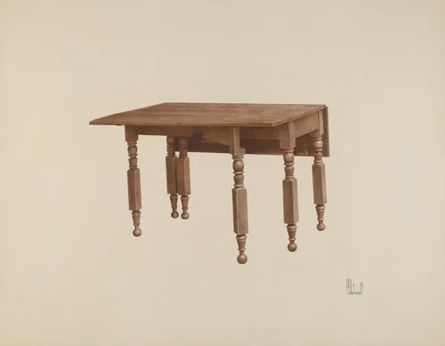Gateleg Table by Peter C. Ustinoff, index of american design, 1942
