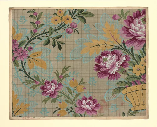 Mise-en-carte (Point-paper) by Germain Frères, textile, 1760-1790