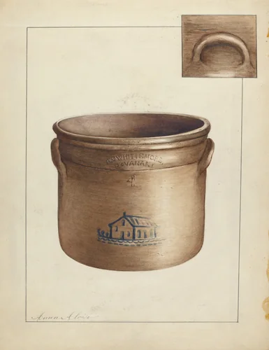 Stoneware Crock by Anna Aloisi, index of american design, 1953