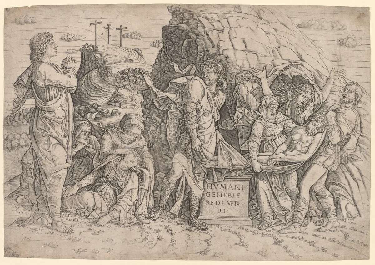 Entombment by Giovanni Antonio da Brescia, print, 1504-1514