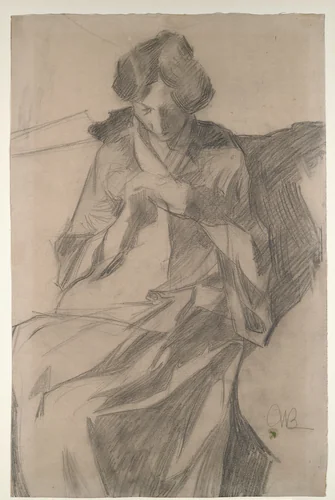Seated Woman by Umberto Boccioni, drawing, 1908-1909