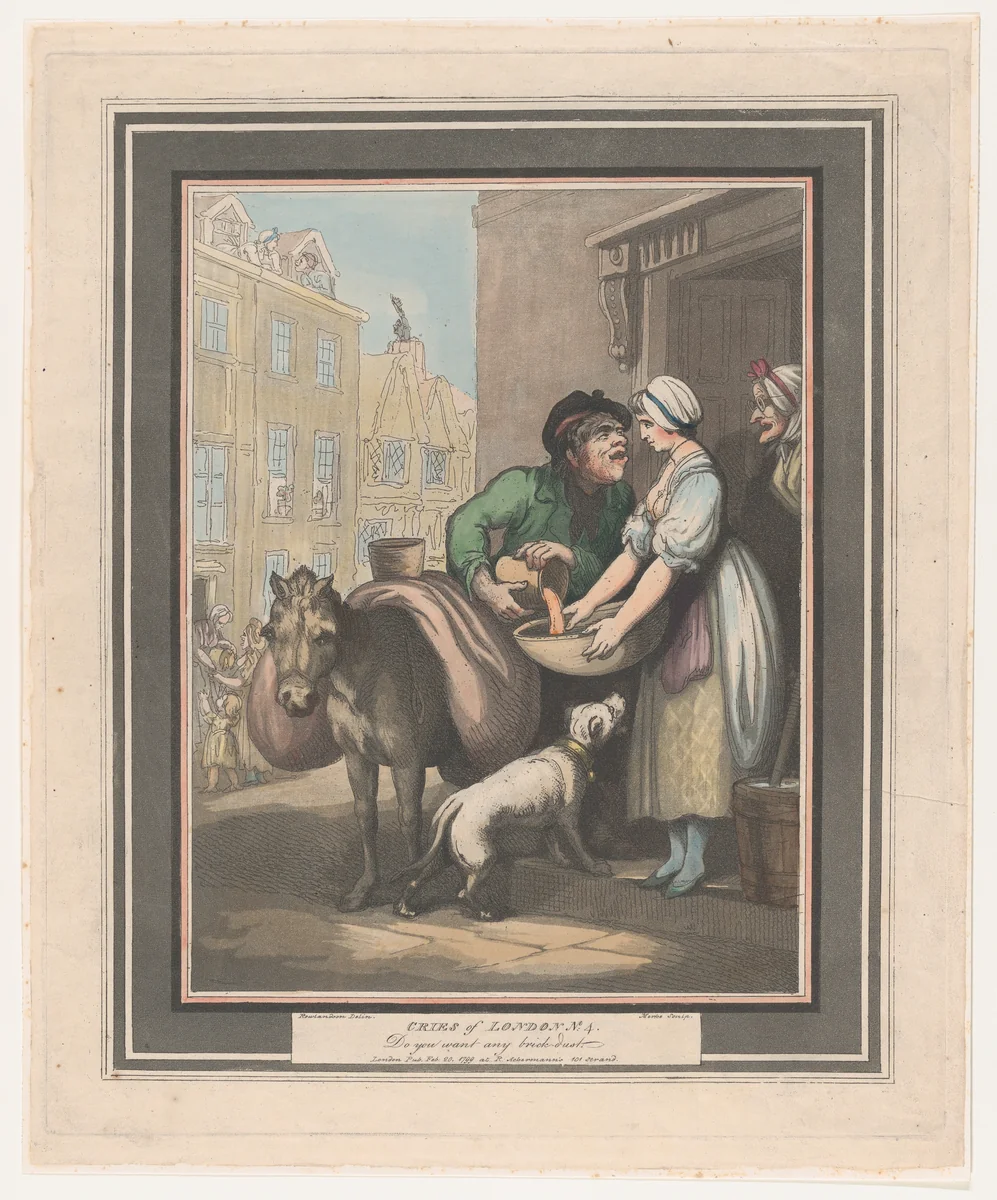 Cries of London, No. 4: Do You Want Any Brickdust? by Henri Merke, print, 1799