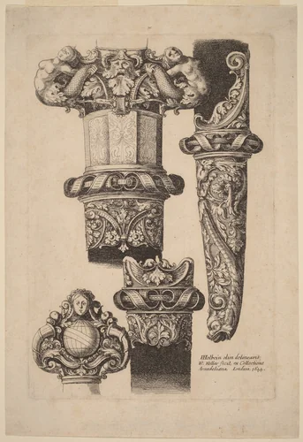 Ornamentation for a Dagger and Scabbard by Wenceslaus Hollar
Hans Holbein the younger, print, 1644