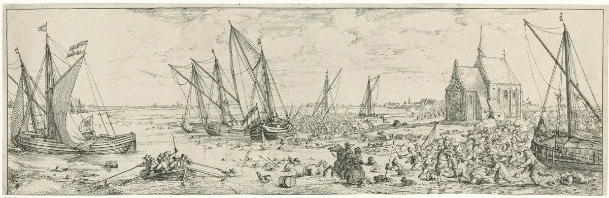 Mislukte aanval op fort Kallo, 1638 by Bonaventura Peeters, print, 1638