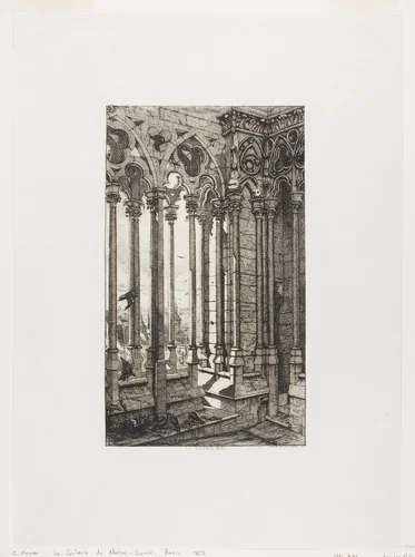 The Gallery of Notre-Dame, Paris by Charles Meryon, print, 1853